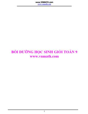 Bồi dưỡng học sinh giỏi môn Toán lớp 9